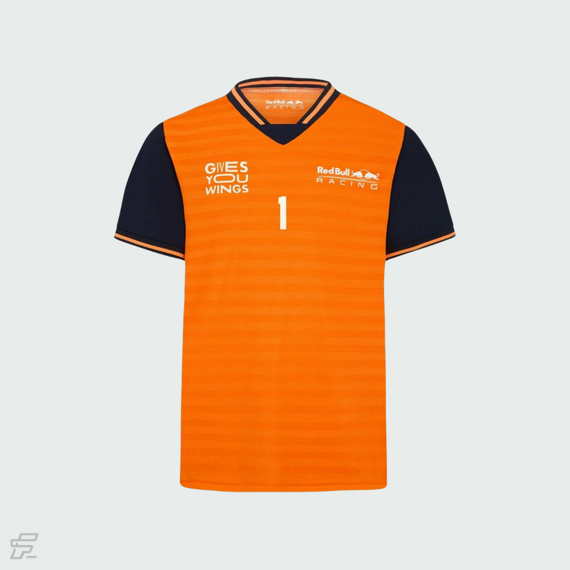 Camiseta Masculina Max Verstappen – Red Bull Racing F1 – Laranja