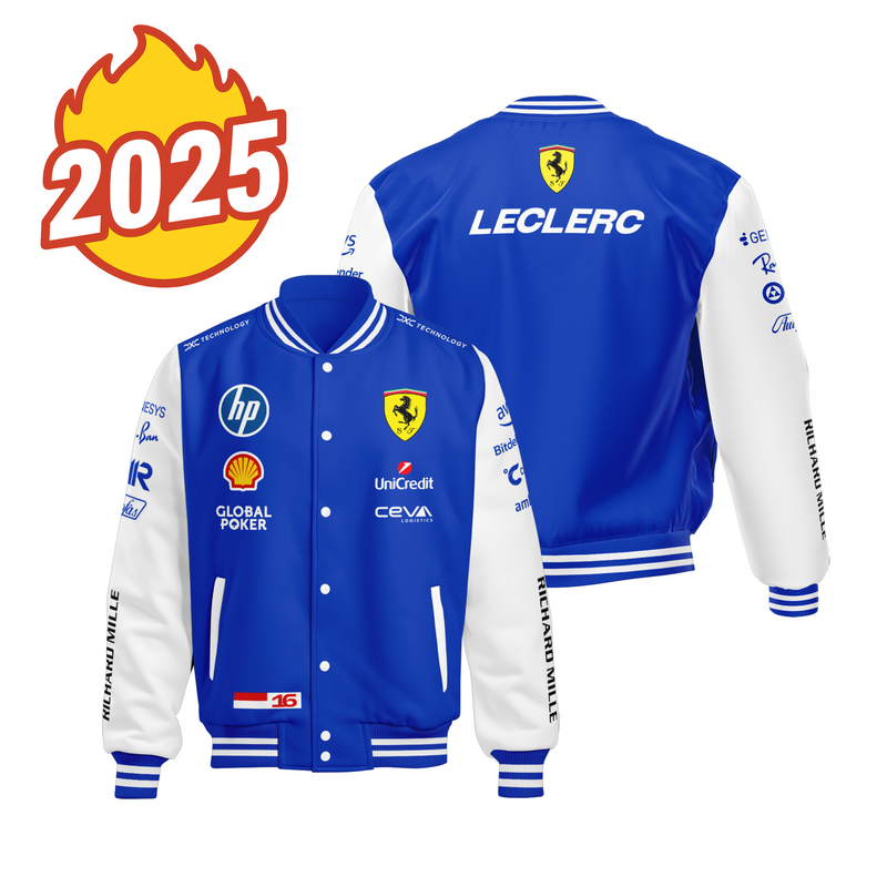 Jaqueta Ferrari Edição Miami 2025 Azul Charles Leclerc