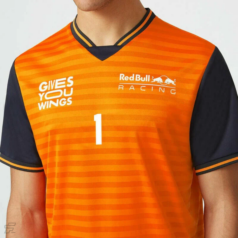 Camiseta Masculina Max Verstappen – Red Bull Racing F1 – Laranja