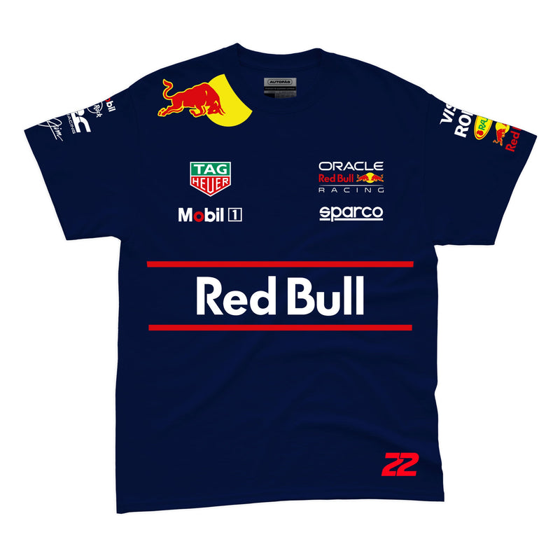 Camiseta Algodão Yuki Tsunoda Red Bull Equipe Azul Marinho 2025