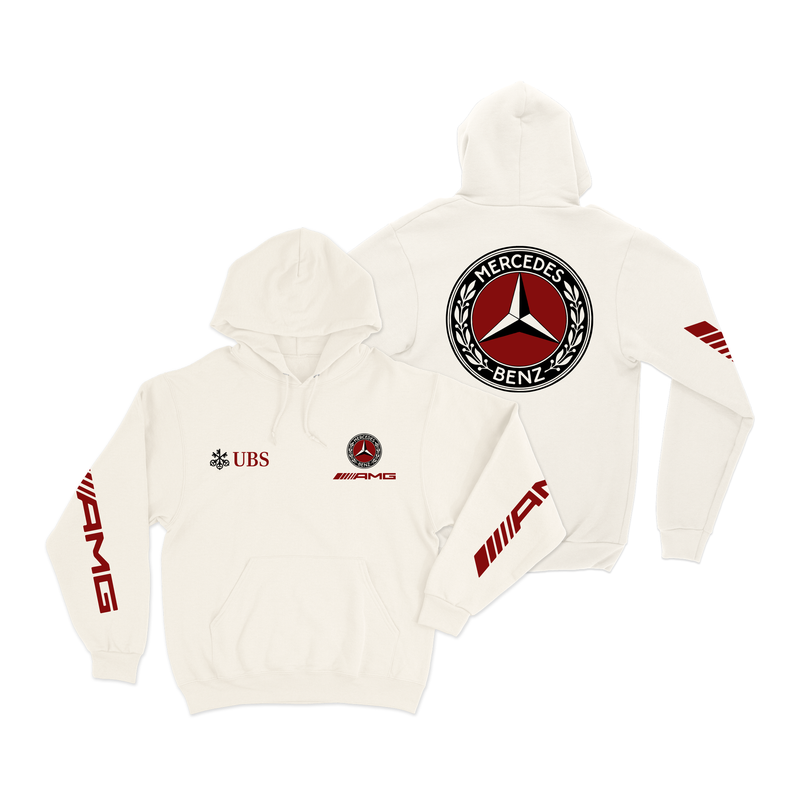 Moletom Canguru Mercedes AMG Retrô Logo Off White