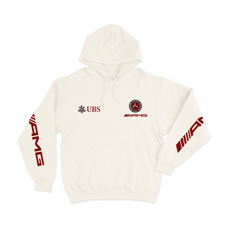 Moletom Canguru Mercedes AMG Retrô Logo Off White