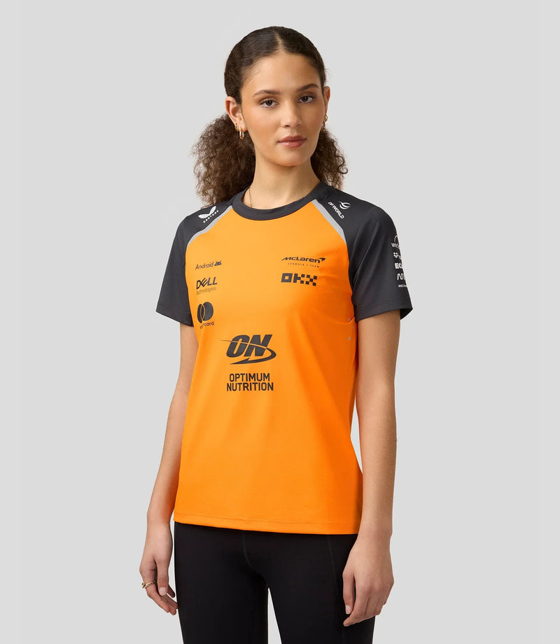 Camiseta Feminina da Equipe McLaren F1 2025 – PAPAYA