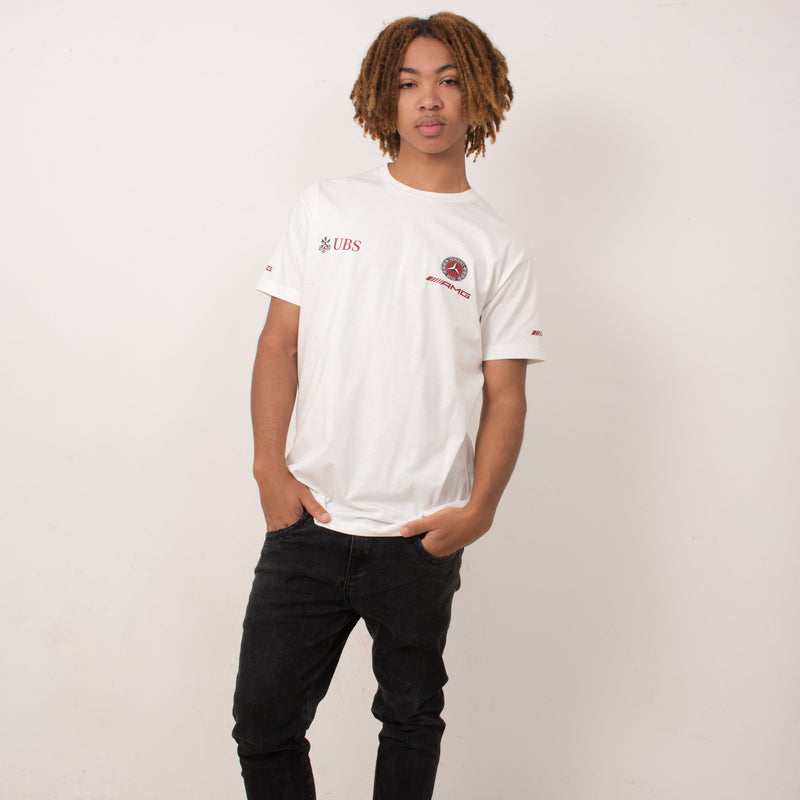 Camiseta Mercedes Logo Retrô Off White